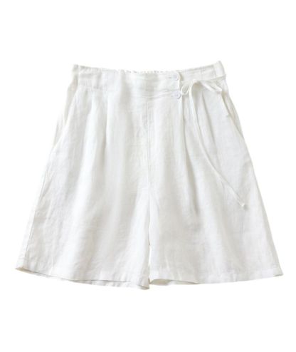 ZITY Women's Retro Casual Linen-Blend Wide Leg Summer Shorts