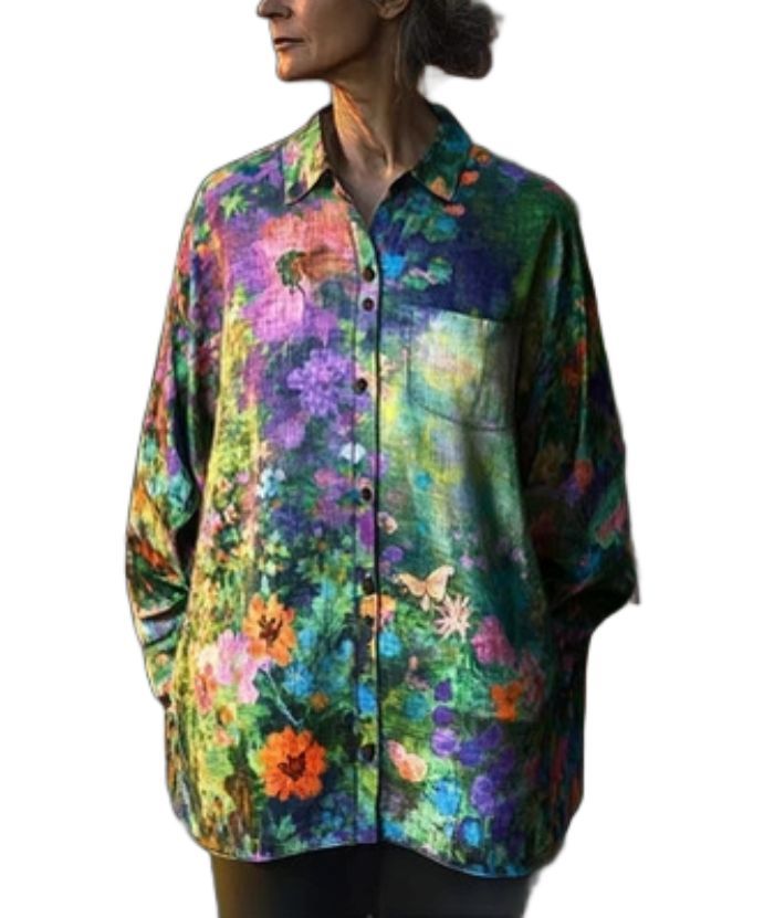ZITY Women's Round Neck Summer Loose Printed Shirt