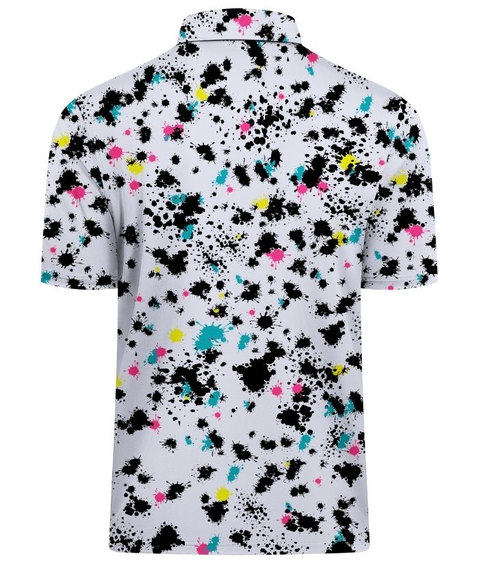 ZITY Men's Button Up Dri Fit Printed Polo Shirt-CUMPO05527