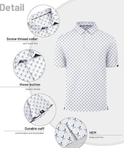 ZITY Men's Button Up Casual Print Polo Shirt-CUMPO06176