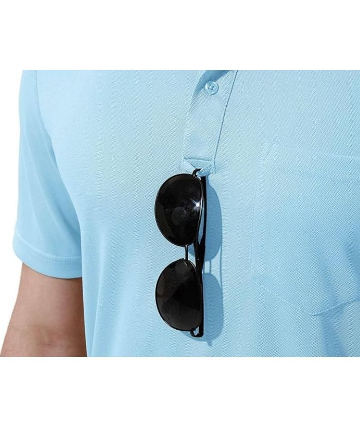 ZITY Men's Button Up Quick Dri Casual Polo Shirt-CEMPO03494