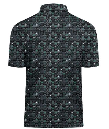 ZITY Men's Button Up Slim Fit Printed Polo Shirt-CUMPO05195
