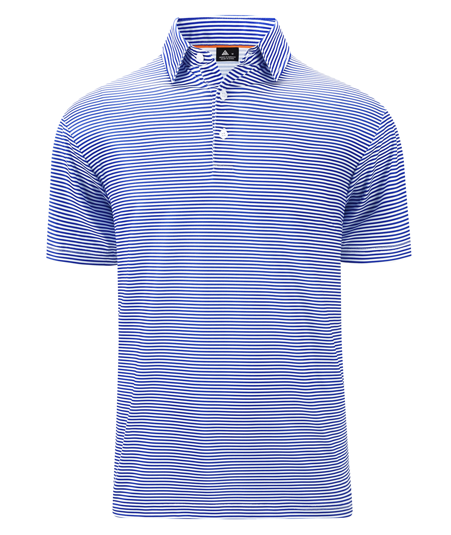 ZITY Men's Button Up Dri Fit Strip Polo Shirt-TUMPO00062