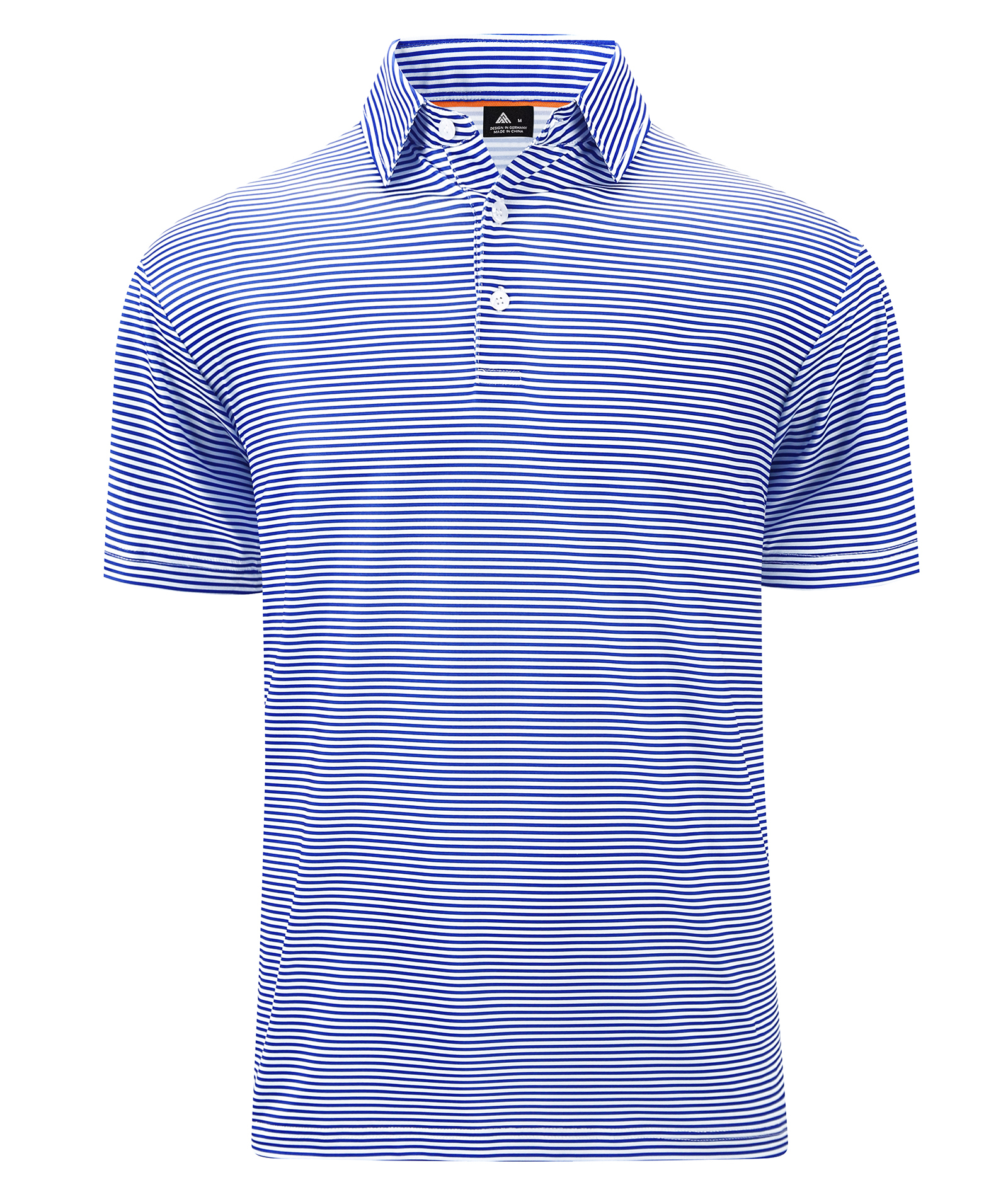 ZITY Men's Button Up Dri Fit Strip Polo Shirt-TUMPO00062