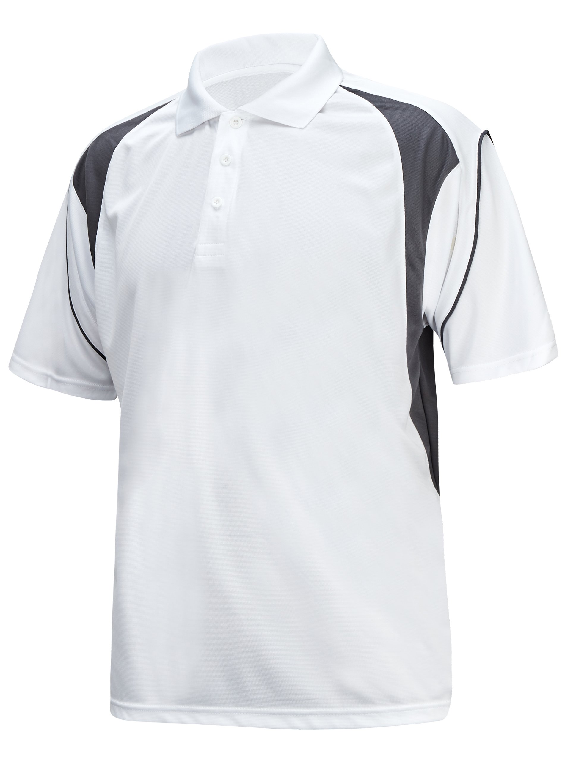 ZITY Men's Button Up Dri Fit White Polo Shirt-ZITY1022