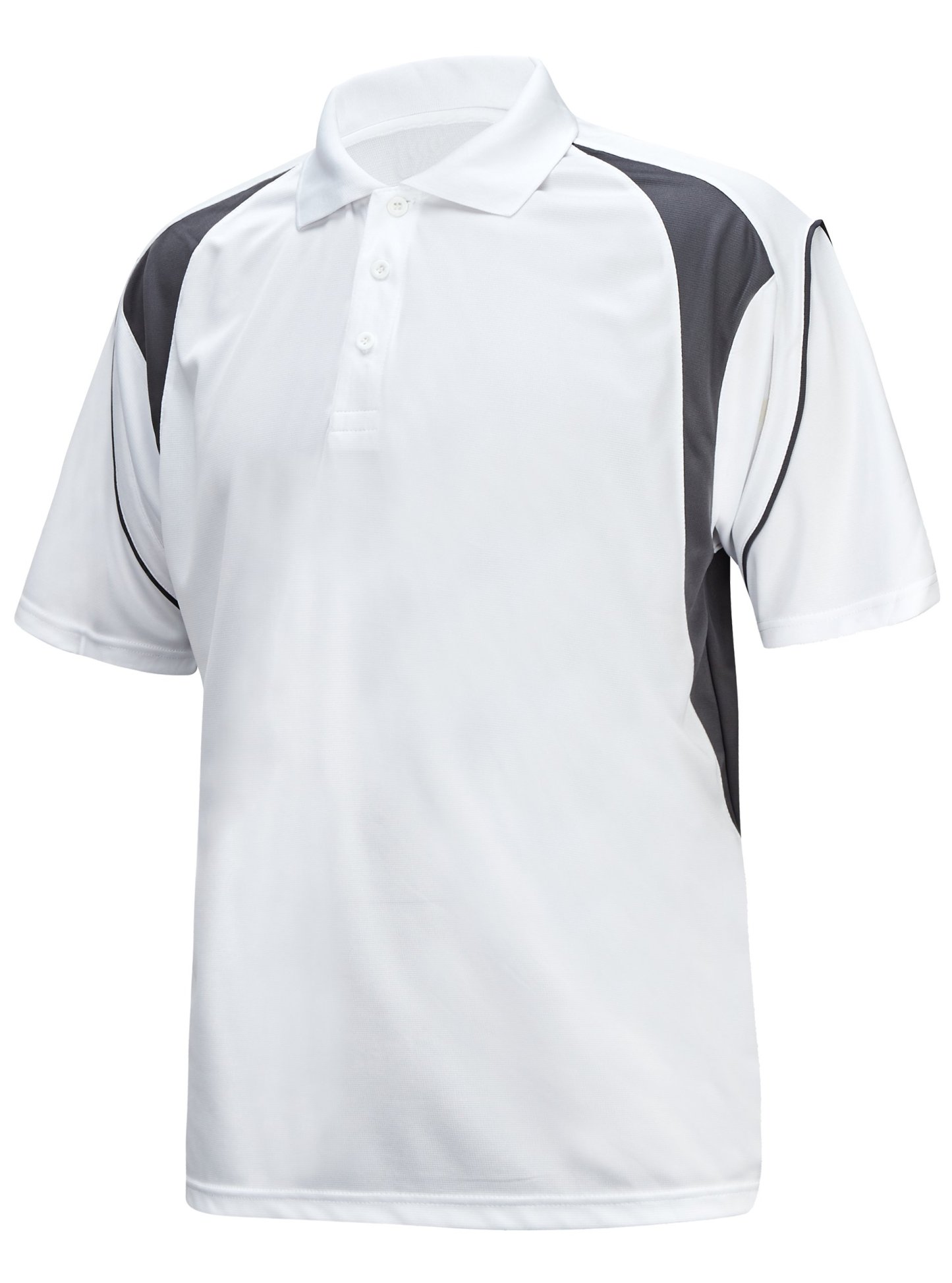 ZITY Men's Button Up Dri Fit White Polo Shirt-ZITY1022