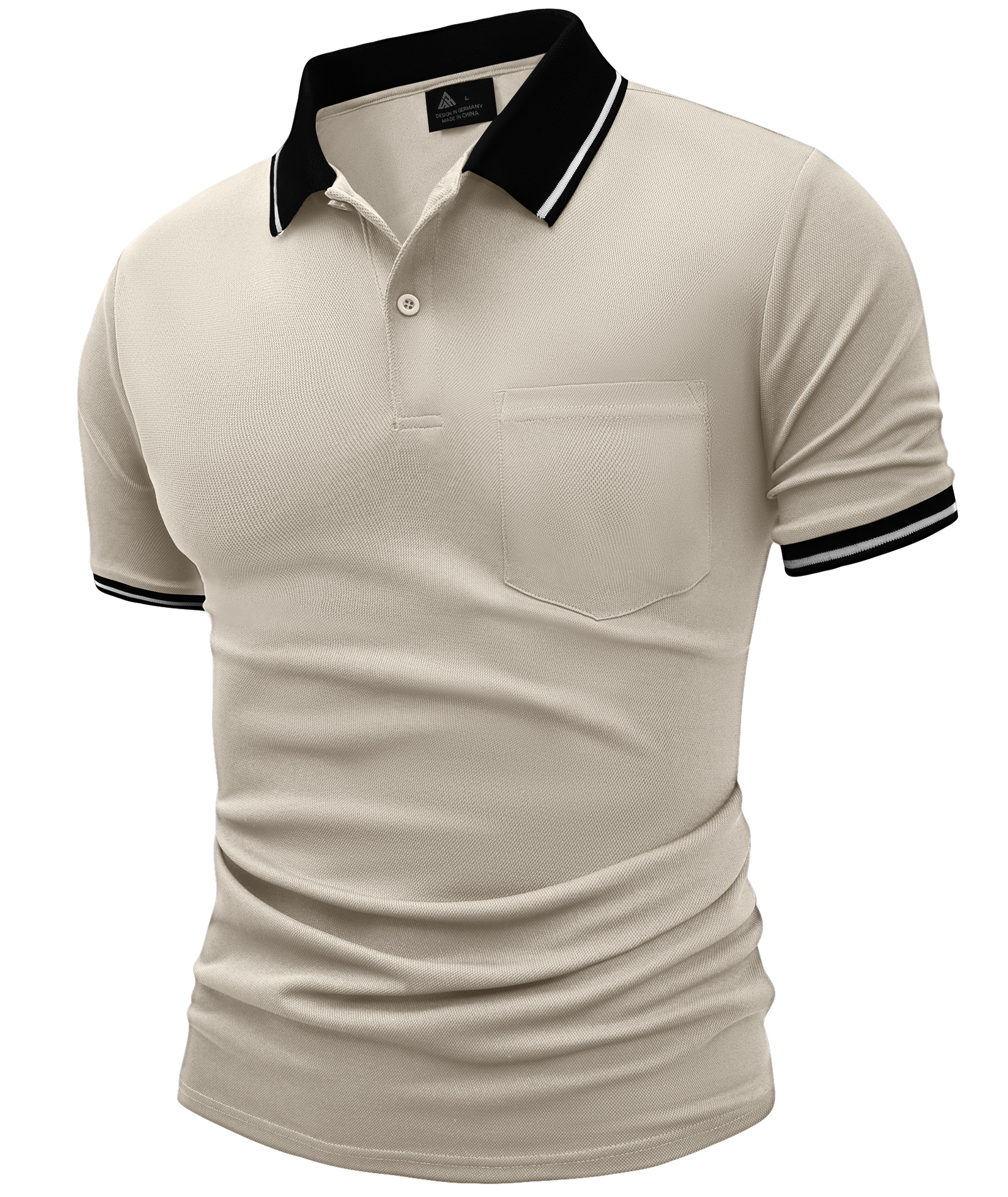 ZITY Men's Contrast Collar Slim Fit Polo Shirt-CUMPO05144
