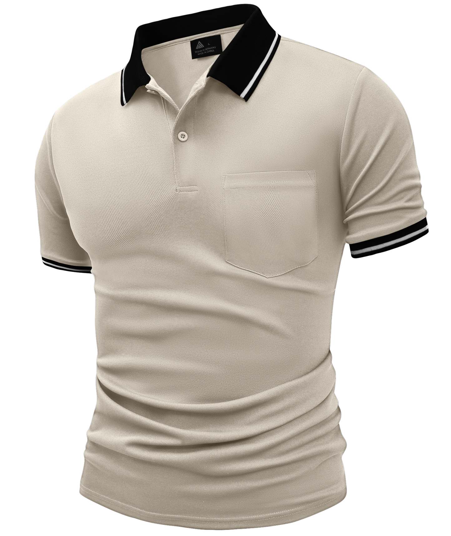 ZITY Men's Contrast Collar Slim Fit Polo Shirt-CUMPO05144