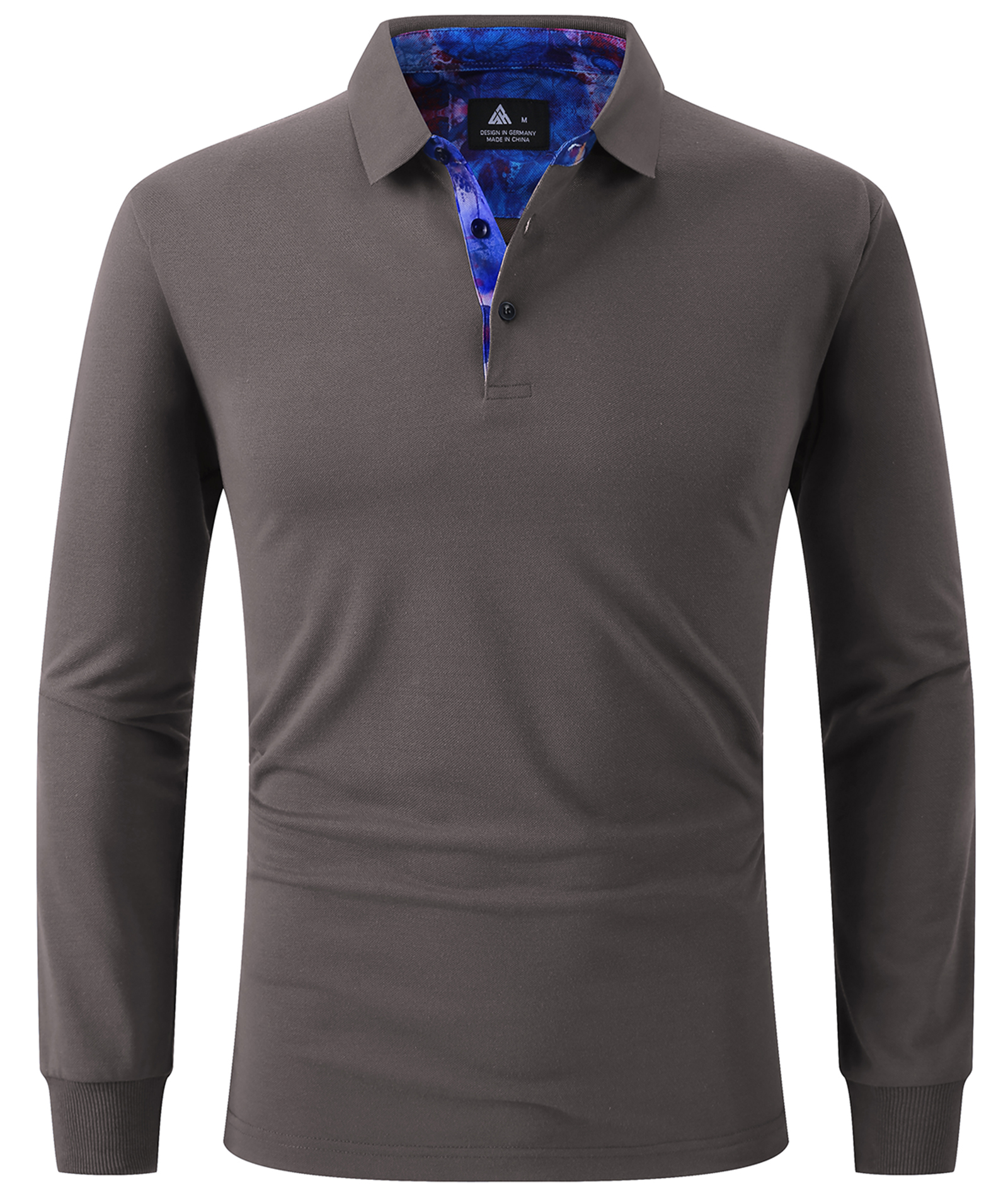 ZITY Men's Button Up Long Sleeve Dri Fit Polo Shirt-CFMPO00163