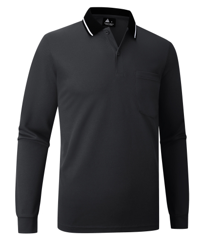 ZITY Men's Button Up Slim Fit Long Sleeve Golf Polo Shirt-CEMLP06140