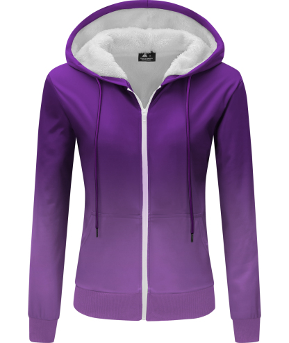 ZITY Women's Regular Fit Long Sleeve Fleece Hoodie-CUWFH01078