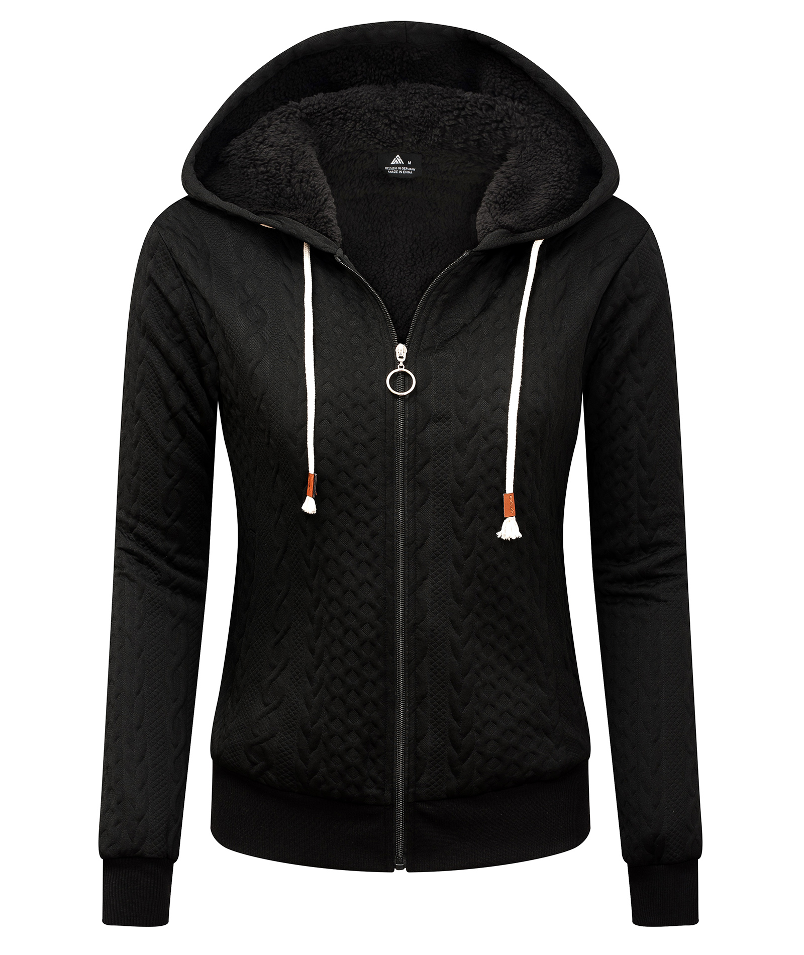 ZITY Women's Full Zipper Warm Stylish Outdoor Fleece Hoodie-CUWFH02455