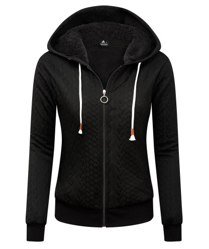 ZITY Women's Full Zipper Warm Stylish Outdoor Fleece Hoodie-CUWFH02455
