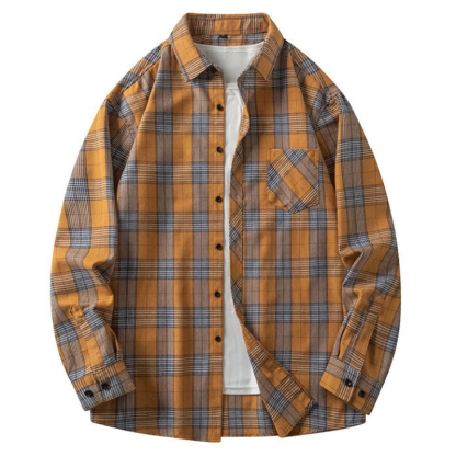 ZITY Men’s Spring Autumn Long Sleeve Casual Loose Fit Shirt –