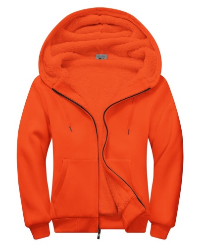 ZITY Men's Solid Hooded Jacket Thick Fleece Hoodie For Fall Winter-ZPK007270 | Zitysports