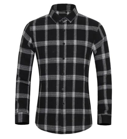 ZITY Men's Oversized Long Sleeve Plaid Shirt-DUMLT05250