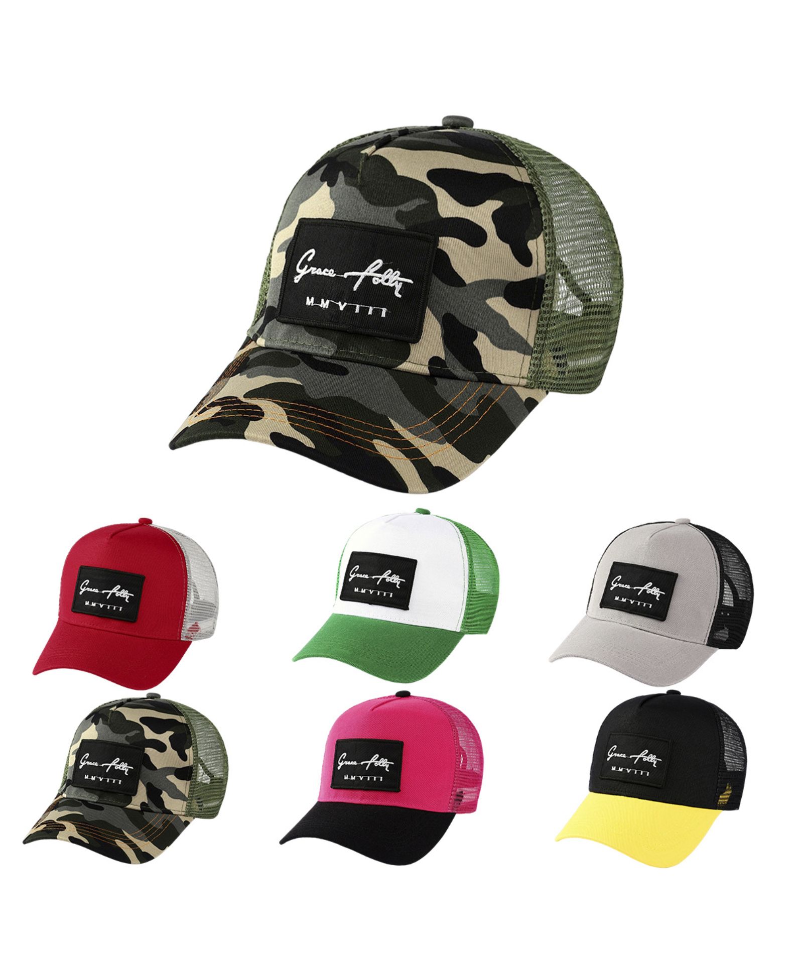 ZITY Men’s Adjustable Mesh Trucker Hat Embroidered Patch Casual Outdoor Cap