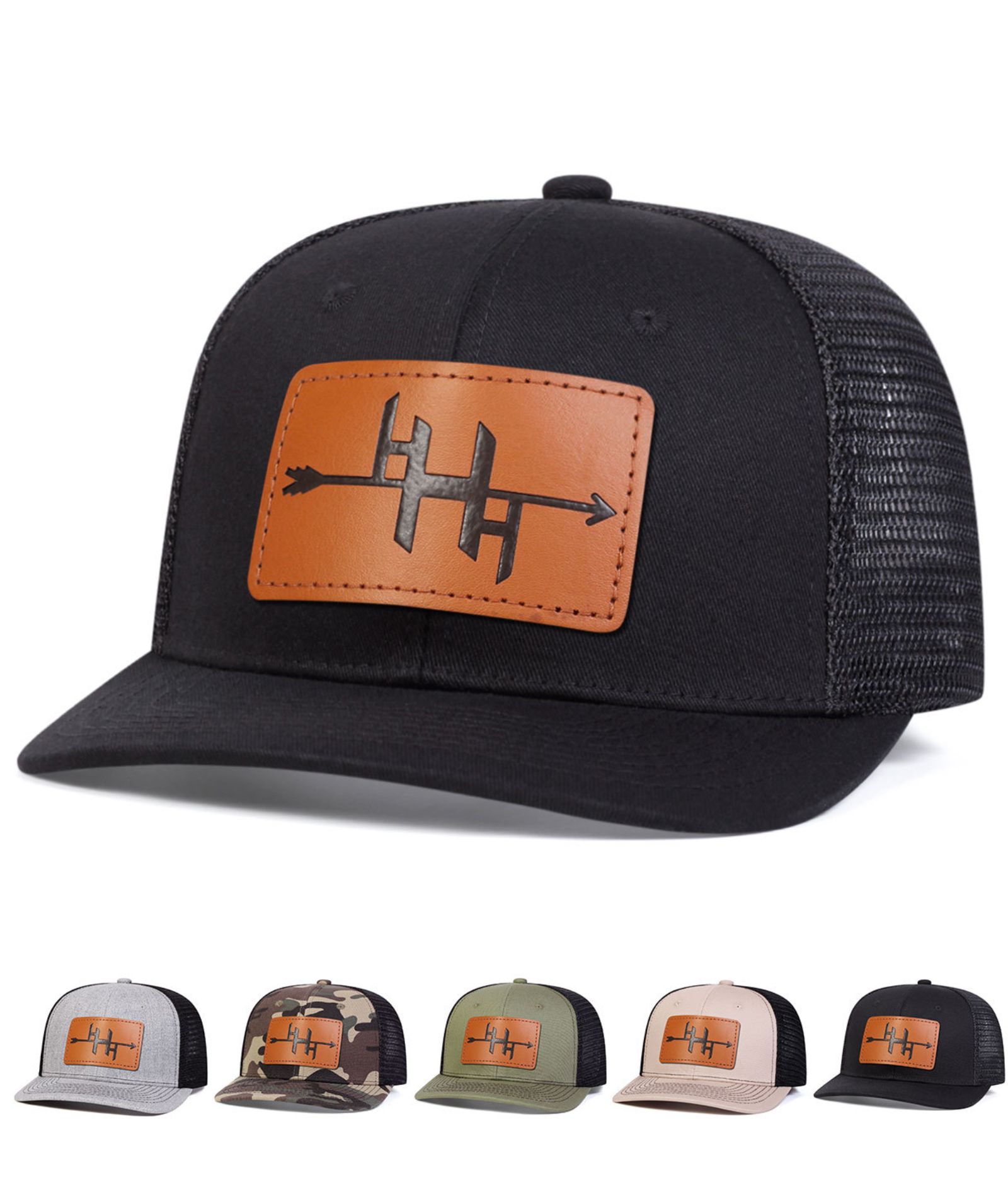 ZITY Mens Arrow Patch Adjustable Mesh Trucker Hat Casual Outdoor Streetwear Cap