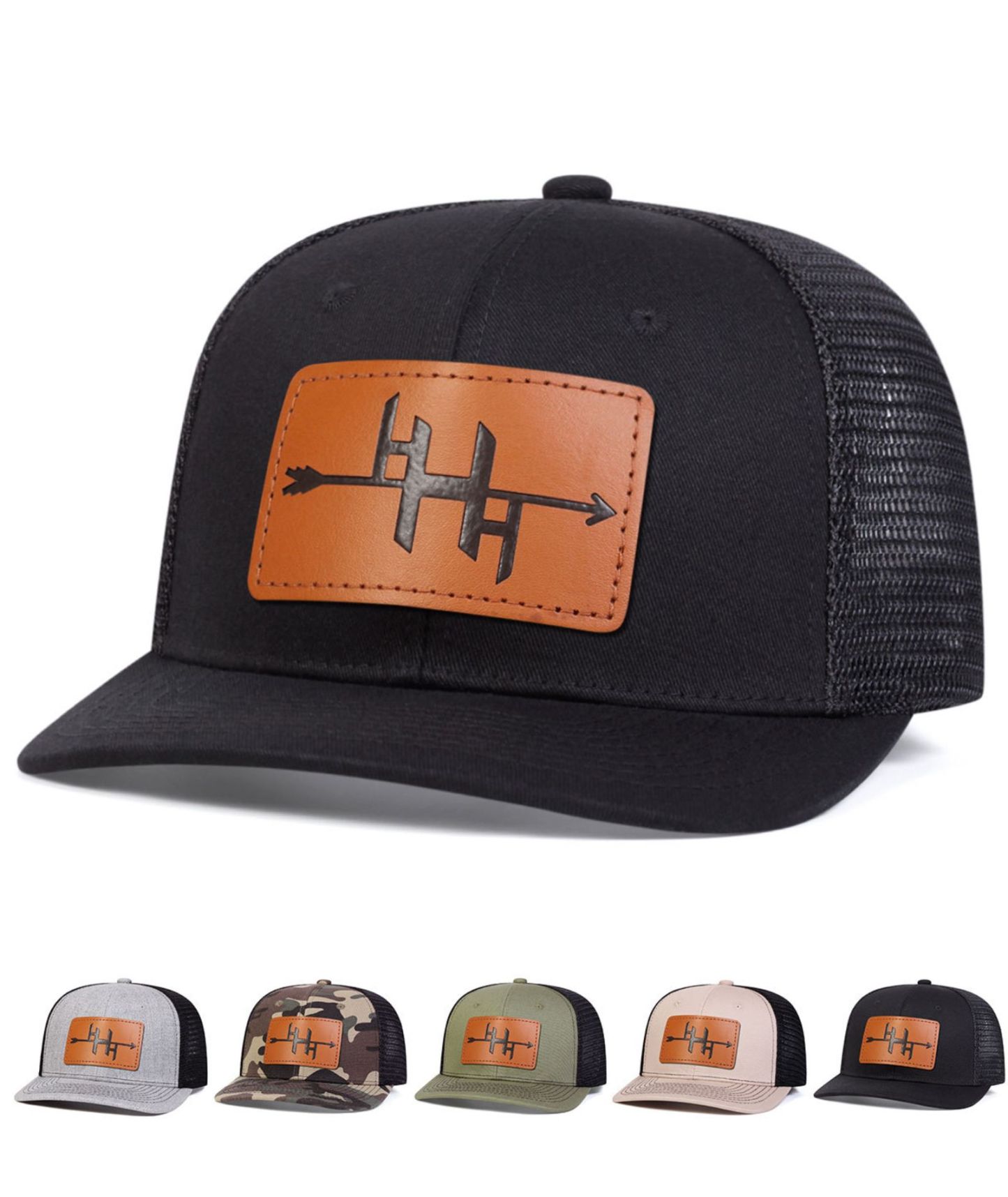 ZITY Mens Arrow Patch Adjustable Mesh Trucker Hat Casual Outdoor Streetwear Cap