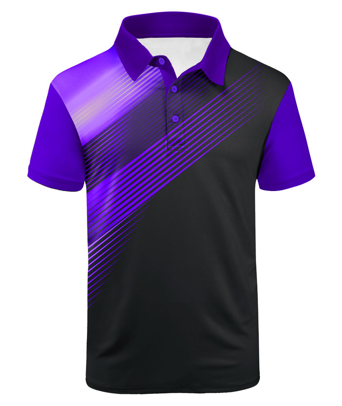 ZITY Men's Moisture Wicking Quick Dry Short Sleeve Print Golf Polo Shirt-APOH700045 | Zitysports