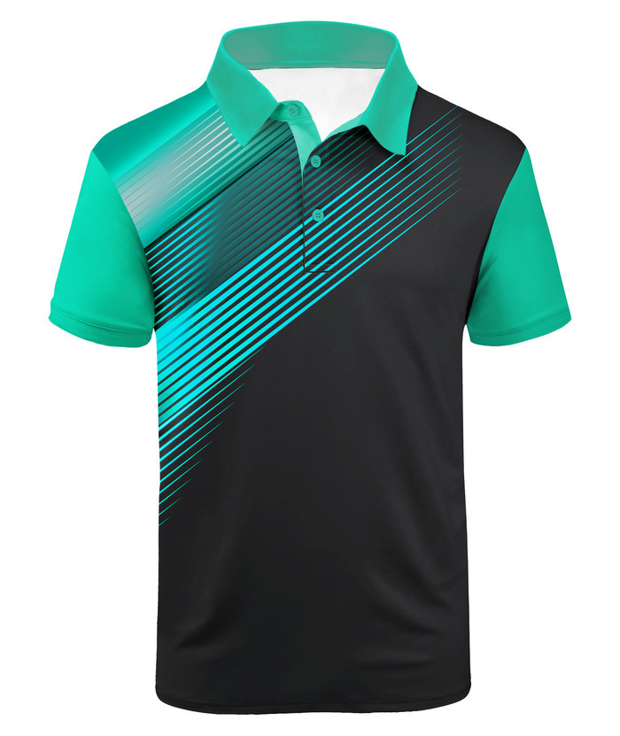 ZITY Men's Moisture Wicking Quick Dry Short Sleeve Print Golf Polo Shirt-APOH700045 | Zitysports
