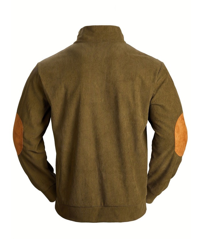 ZITY Men's Stand Collar Button Up Waffle Sweatshirt-DUMFH04609 | Zitysports