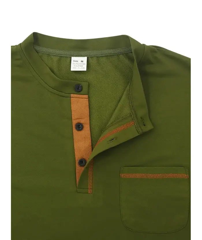 ZITY Men's Quick Dry Long Sleeve Henley Shirt-DUMFH04833 | Zitysports