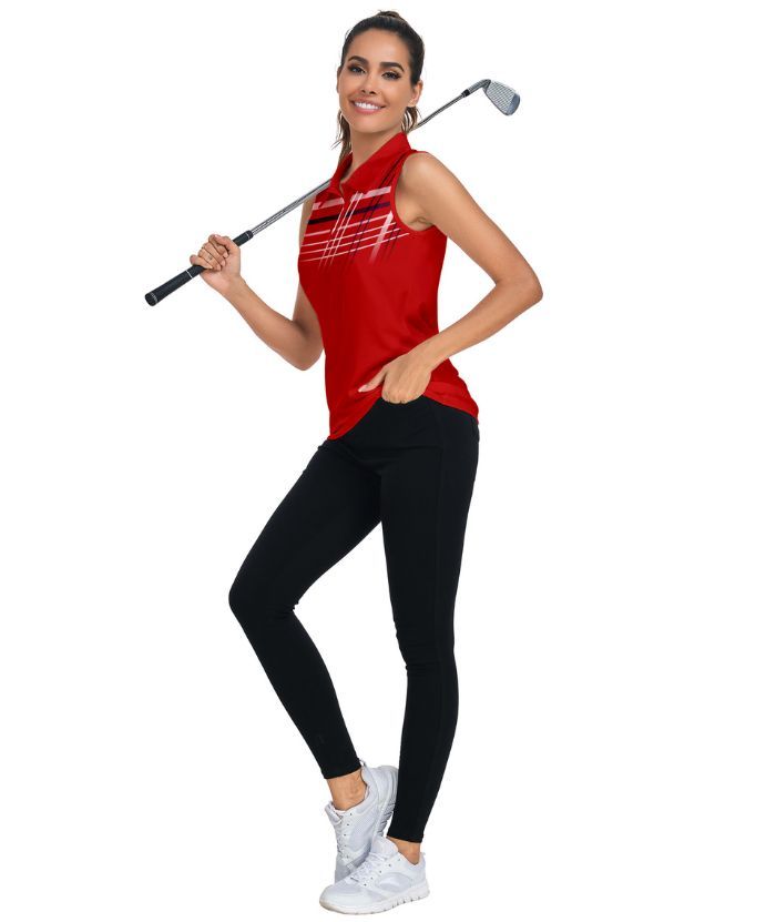 ZITY Women's Over Size Fast Dry Sleeveless Casual Polo Shirt-ZPK001146 | Zitysports