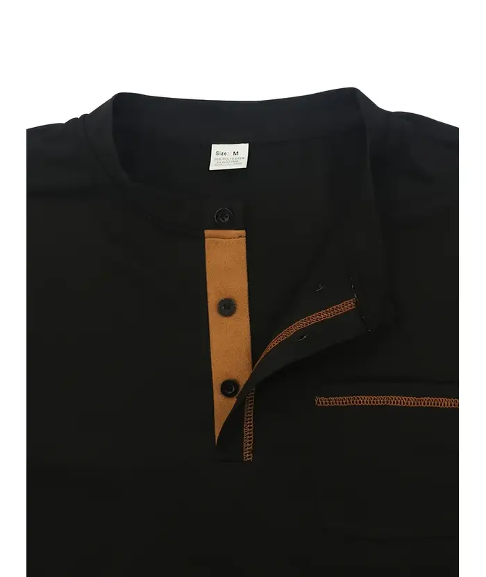 ZITY Men's Quick Dry Long Sleeve Henley Shirt-DUMFH04833 | Zitysports