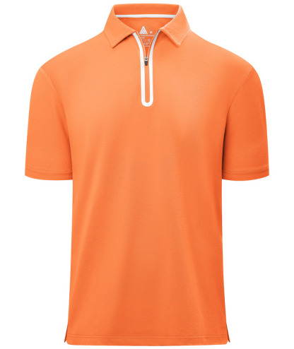 ZITY Men's Zip Up Golf Polo Short Sleeve Moisture Wicking Shirt S-3XL-ZPK007845|Zitysports