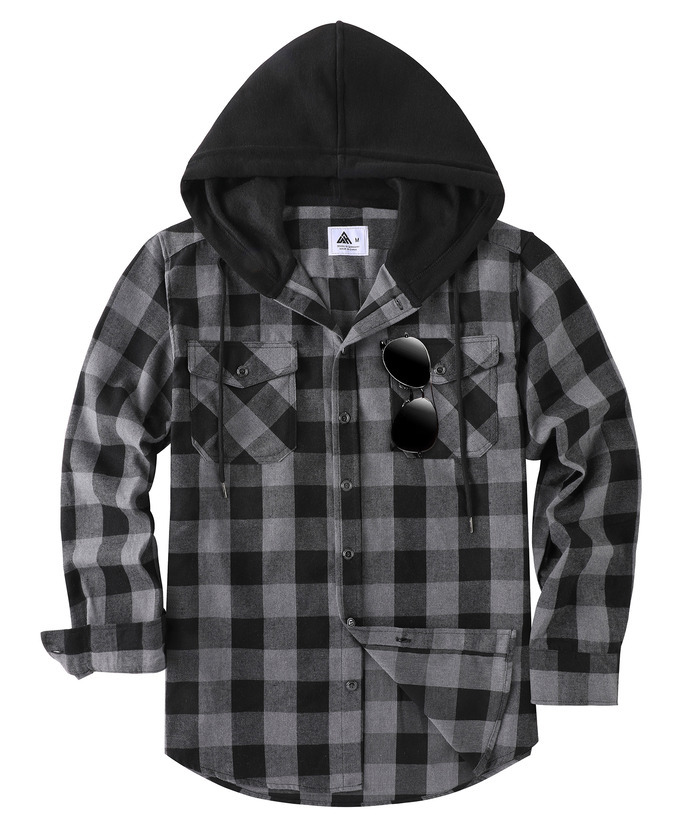 ZITY Men's Color Block Pattern Long Sleeve Casual Plaid Flannel Shirt-ZPK006185 | Zitysports