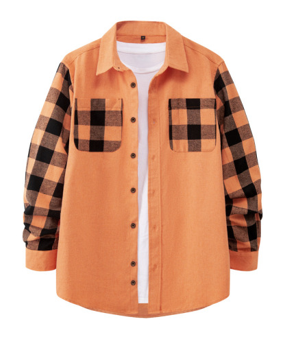 ZITY Men's Plaid Sweatshirt Button Down with Two Pocket-ZPK007276 | Zitysports