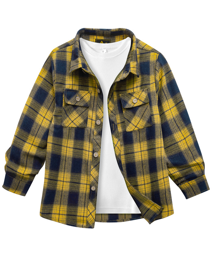 ZITY Men's Long Sleeve Casual Button Down Plaid Flannel Shirt-ZPK005339 | Zitysports