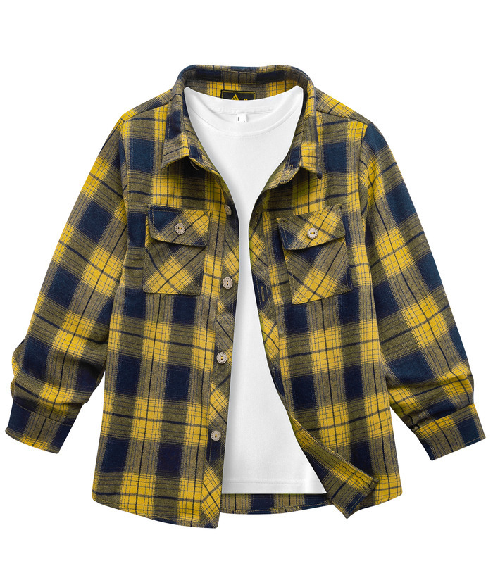 ZITY Men's Long Sleeve Casual Button Down Plaid Flannel Shirt-ZPK005339 | Zitysports