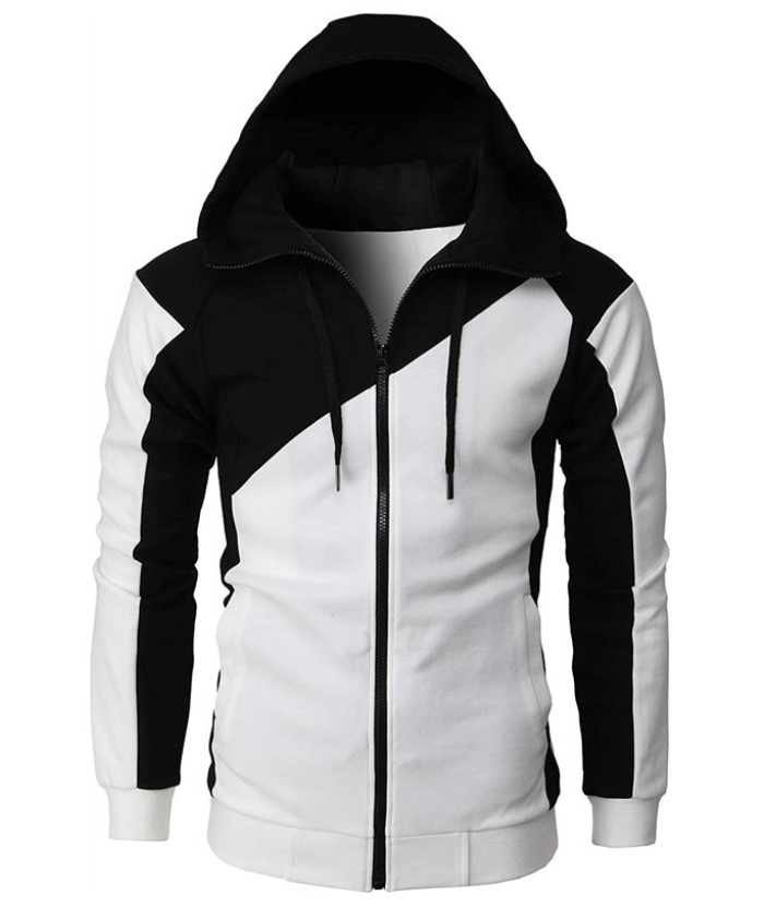 ZITY Men's Color Black Zipper Hooded Long Sleeve Lightweight Hoodie-DUMFH04864 | Zitysports