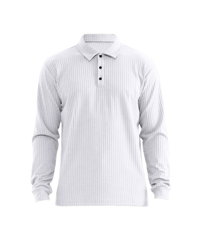ZITY Men's Solid Color Sports Fitness Vertical Strip Knit Polo Shirt-DUMFH04835 | Zitysports