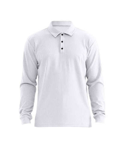 ZITY Men's Solid Color Sports Fitness Vertical Strip Knit Polo Shirt-DUMFH04835 | Zitysports