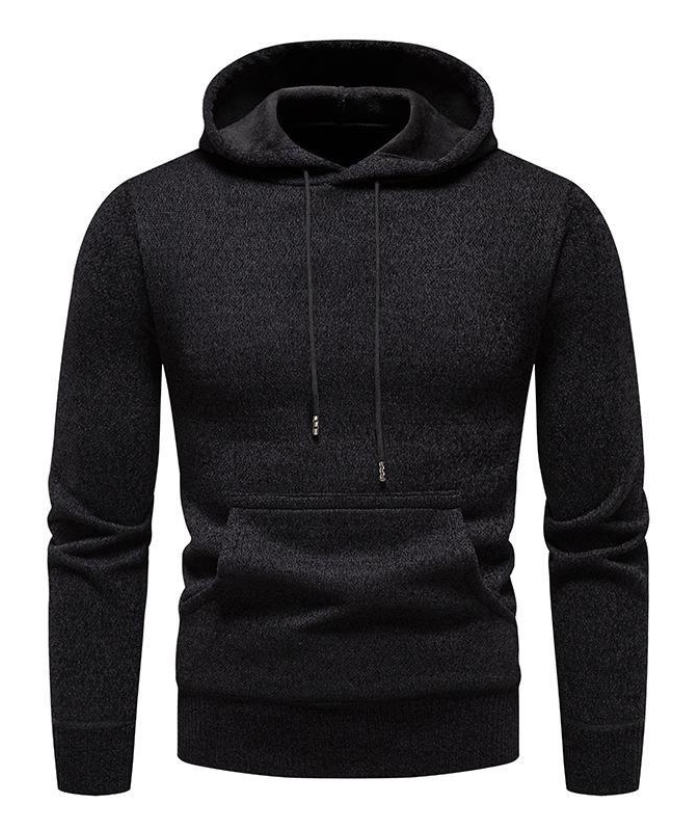 ZITY Men's Knitted Pullover Solid Color Sweatshirt Hoodei-DUMFH04927|Zitysports