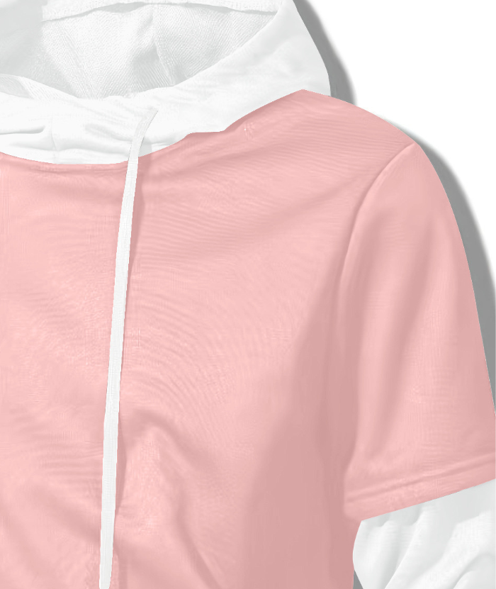 ZITY Men's Contrast Color Hooded Drawstring Pocket Long Sleeve Sweater-DUMHD04936|Zitysports