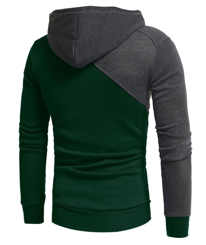 ZITY Men's Long Sleeve Patchwork Color Block Athletic Hoodie-DUMFH04916|Zitysports