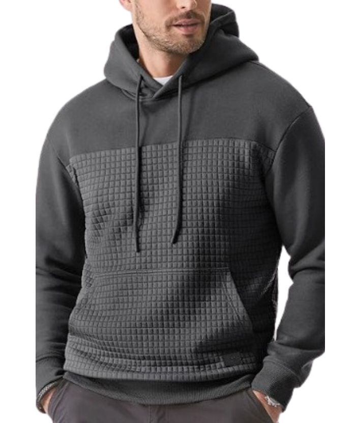 ZITY Men's Fleece Waffle Block Hoodie-DUMFH04921|Zitysports