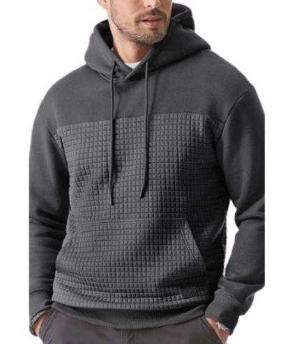 ZITY Men's Fleece Waffle Block Hoodie-DUMFH04921|Zitysports