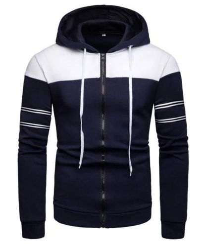 ZITY Men's Long Sleeve Full Zip Up Color Block Outwear Hoodie-DUMFH04958|Zitysports