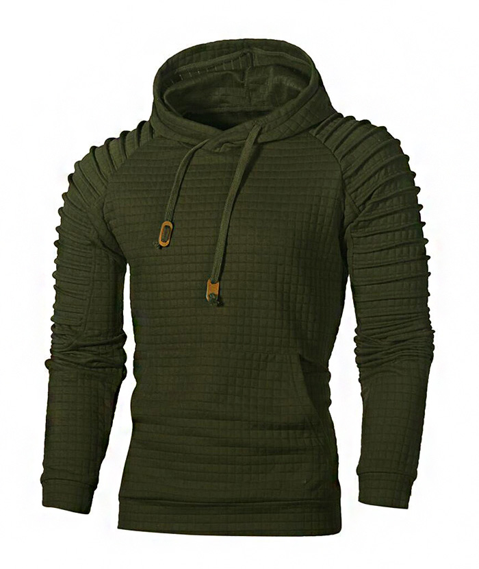 ZITY Men's Fashion Solid Color Casual Slim Fit with Kangaroo Pocket Hoodie-DUMFH05019|Zitysports