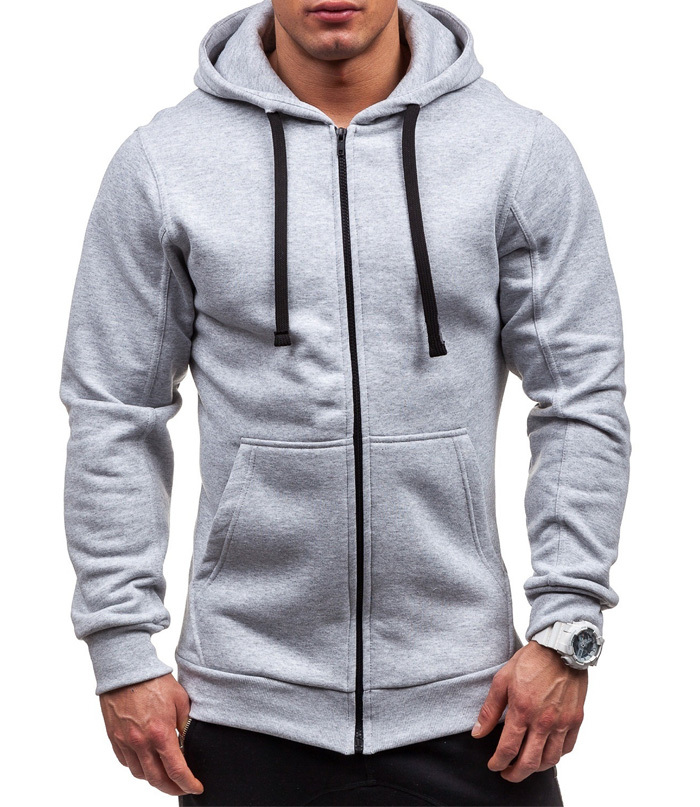 ZITY Men's Long Sleeve Full Zipper Casual Hoodie with Kangaroo Pockets-DUMHD05003|Zitysports