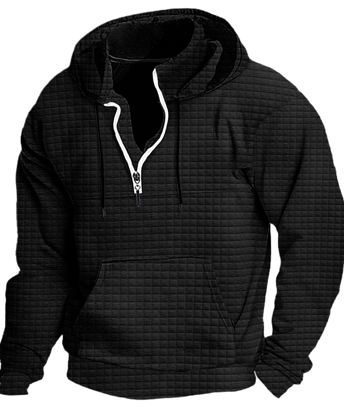 ZITY Men's Trendy Fashion Waffle Knit Sweatshirt Hoodie-DUMFH04886|Zitysports