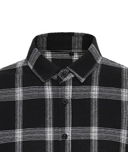 ZITY Men's Slim Fit Plaid Flannel Long Sleeve Shirt-DUMLT05250|Zitysports