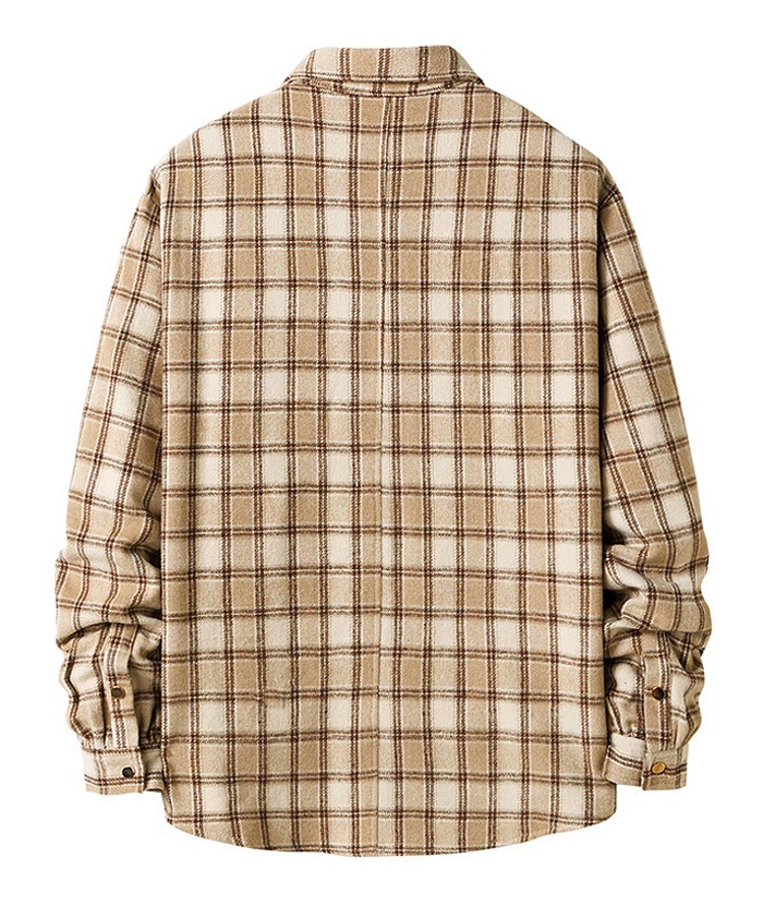 ZITY Men's Long Sleeve Cotton Plaid Flannel Shirt-DUMLT05315|Zitysports