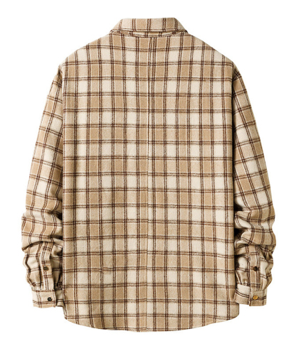 ZITY Men's Long Sleeve Cotton Plaid Flannel Shirt-DUMLT05315|Zitysports