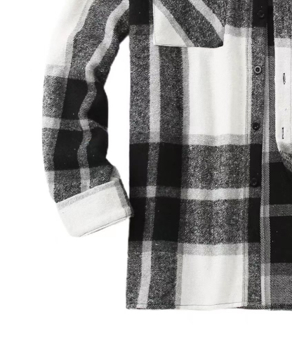 ZITY Men's Button-Up Slim Fit Plaid Flannel Shirt-DUMLT05330|Zitysports